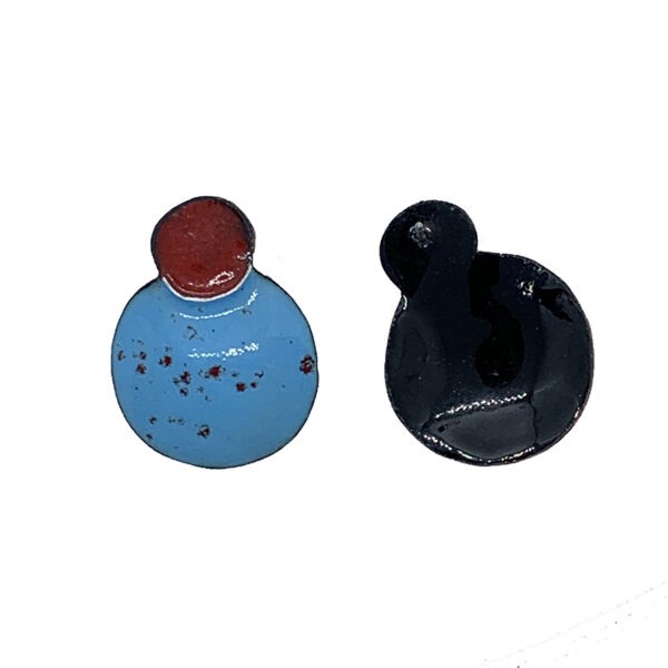 Oorbellen emaille blauw - Afbeelding 3
