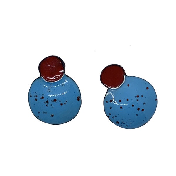 Oorbellen emaille blauw - Afbeelding 2