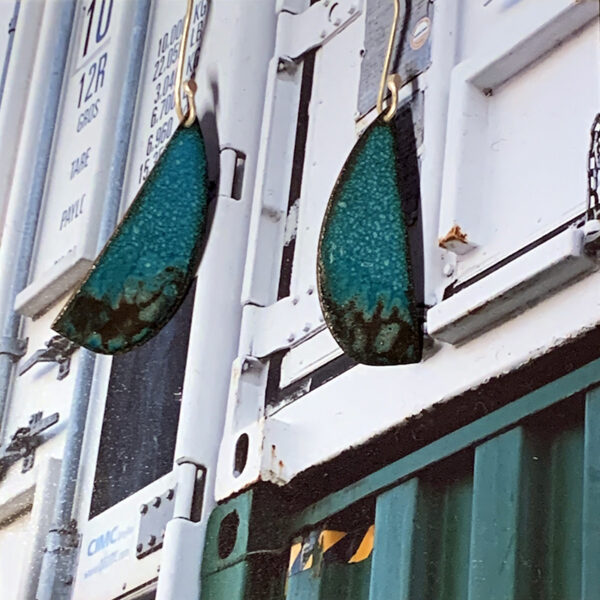 Oorbellen emaille blauw