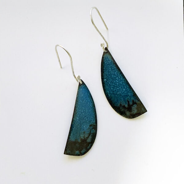 Oorbellen emaille blauw - Afbeelding 2