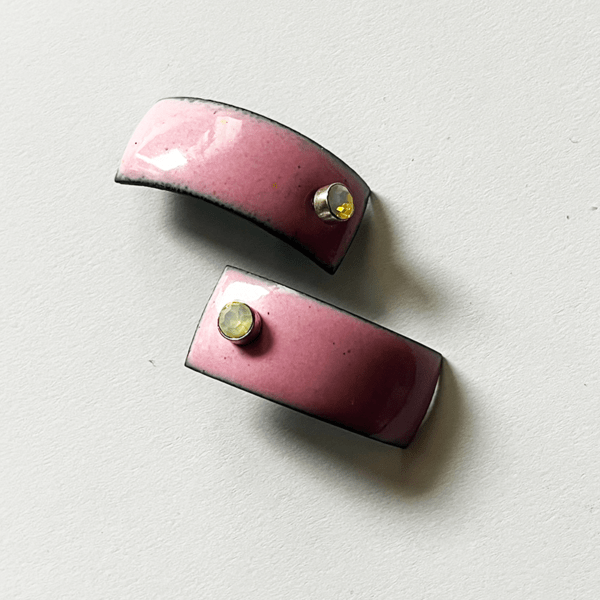 Oorbellen emaille roze - Afbeelding 2