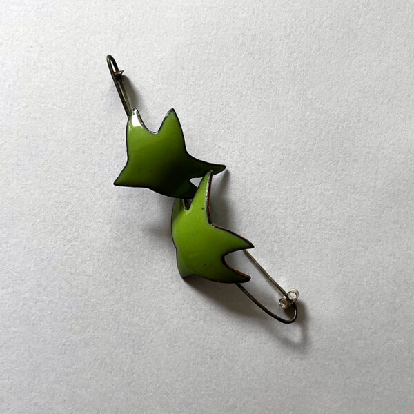 Oorbellen emaille vogels groen - Afbeelding 4